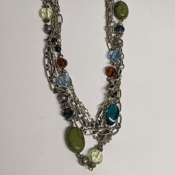 Premier Designs Multi-strands Beads & Silver Necklace - Picture 6 of 9